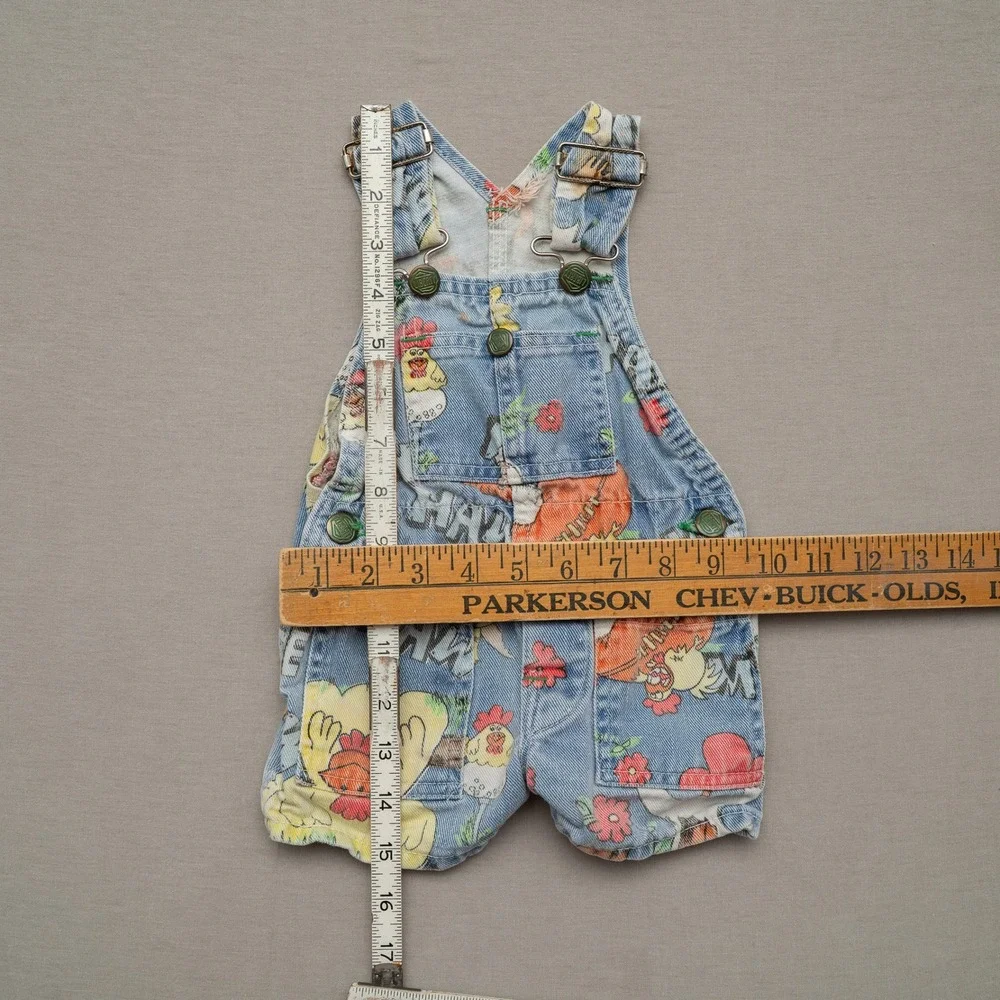 Vintage 70s Liberty Overall Hee Haw TV SHow Horse Rooster Character Print 18-24?